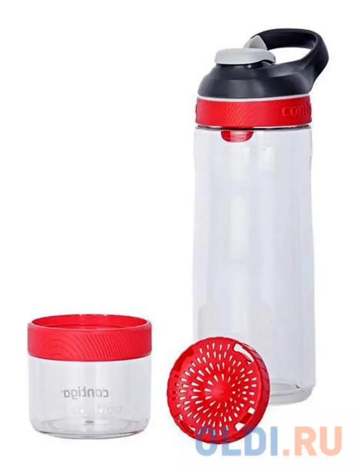 Бутылка contigo cortland infuser 0.72л прозрачный/красный пластик (2095014), фотография 1