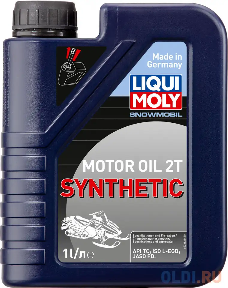 Cинтетическое моторное масло liquimoly snowmobil motoroil 2t synthetic l-egd 1 л, фотография 1