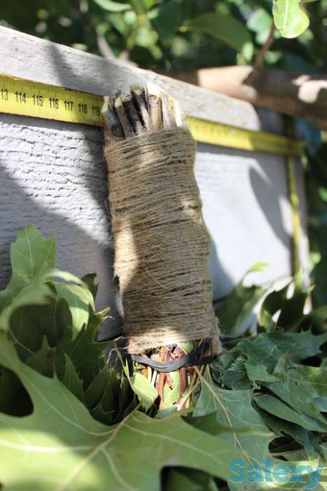 Банные веники из канадского дуба с джутовой рукояткой, фотография 1