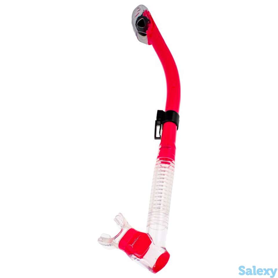 Трубка marlin dry lux (прямая гофра) clear/pink, фотография 1