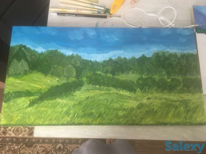 Продам картины авторские(нарисованы  мной)Природа . Материал доска. Размер 28*53 ,Природа Сибири материал доска 28*53,, фотография 1