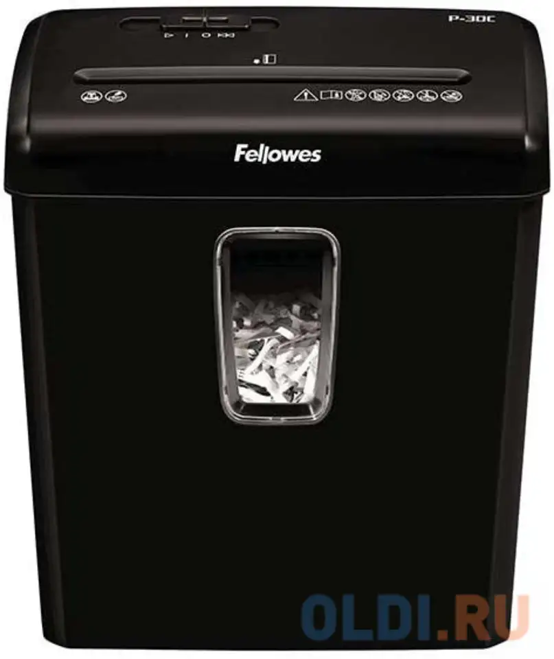 Шредер fellowes® powershred® p-30c, din p-4, 4х34 мм, 6 лст., 15, фотография 1