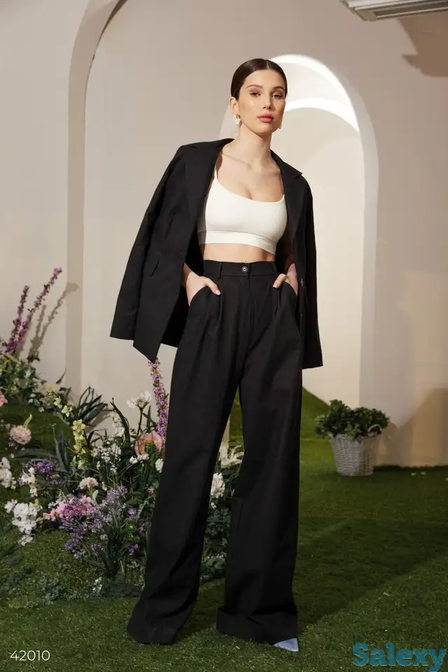 Черные брюки изо льна, фотография 1