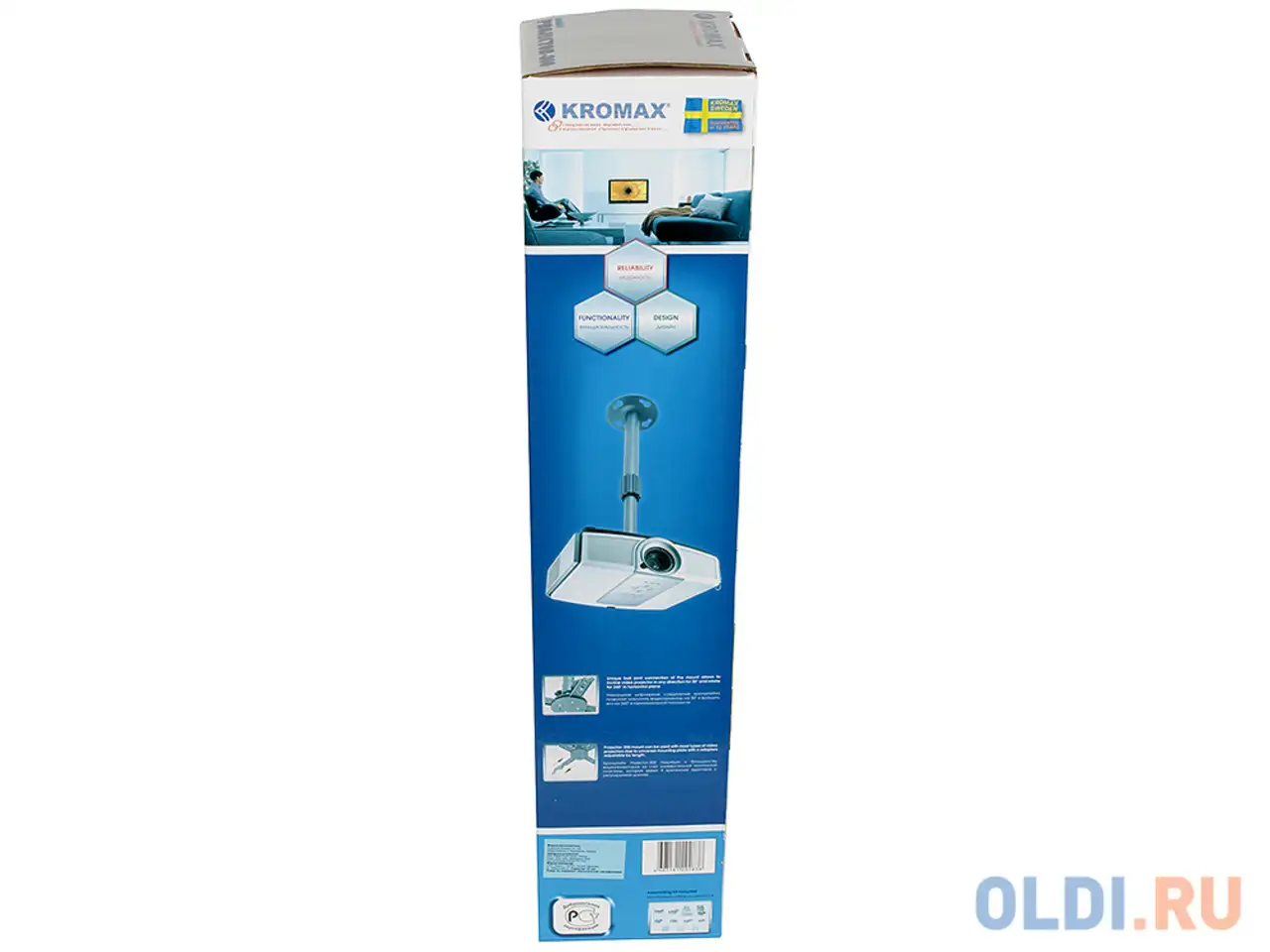 Кронштейн для проекторов kromax projector-300 grey, потолочный, 2 ст. свободы, max, фотография 1