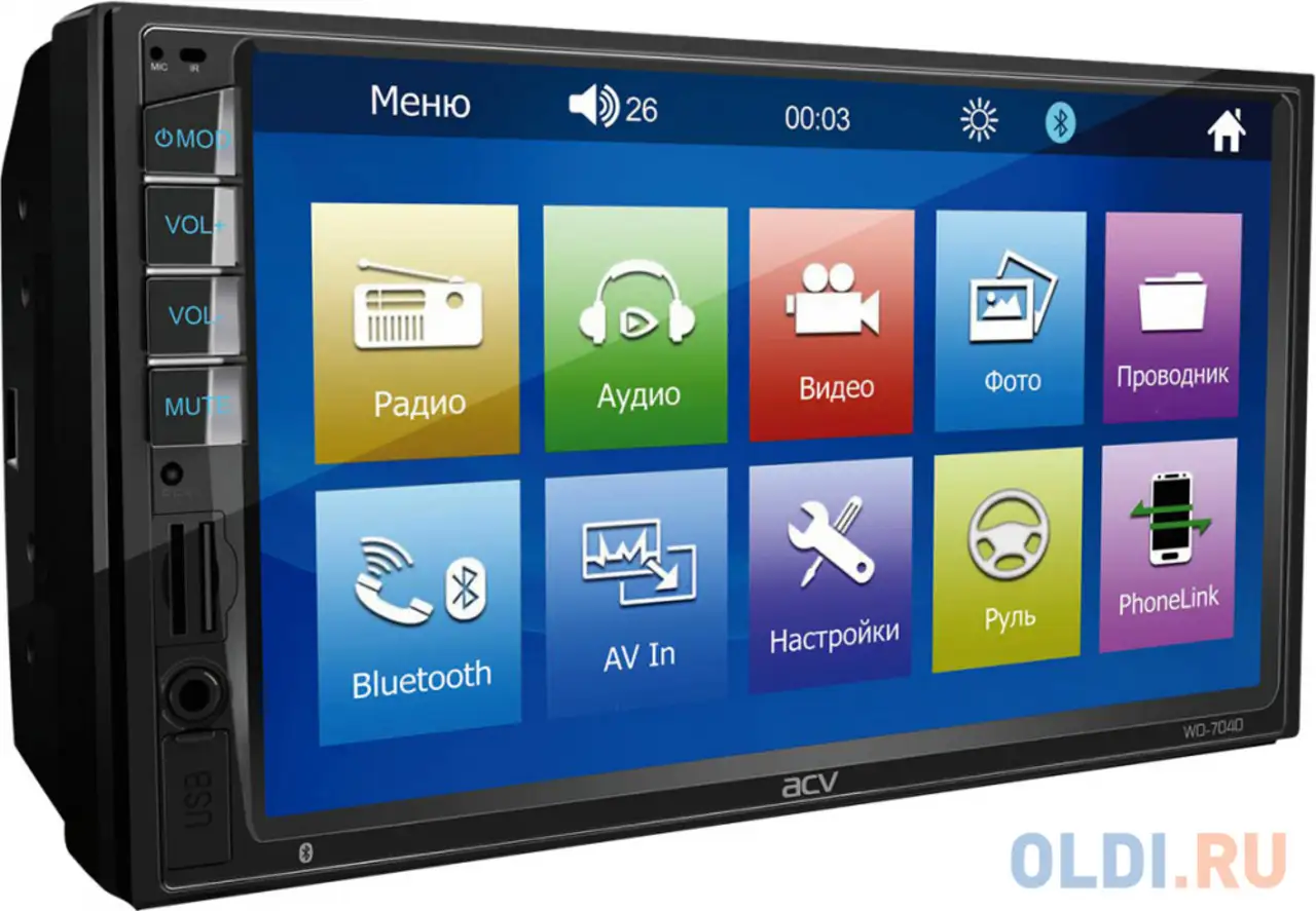Автомагнитола acv wd-7040 2din 4x50вт, фотография 1