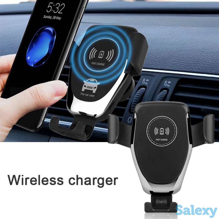 Продам универсальный автомобильный держатель с беспроводной зарядкой, модель Q12, фотография 1