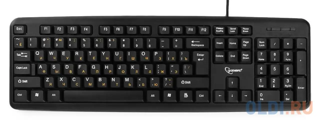 Клавиатура проводная gembird kb-8320uxl-bl usb черный, фотография 1