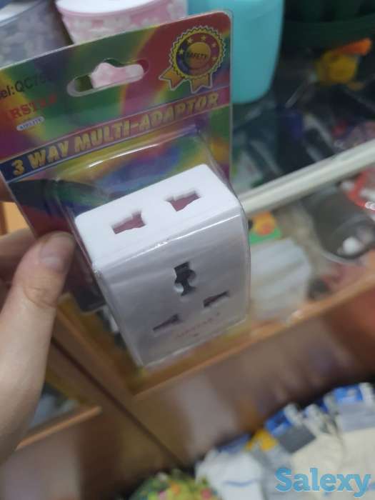 Универсальный тройной двойной адаптер-переходник евровилка, фотография 2