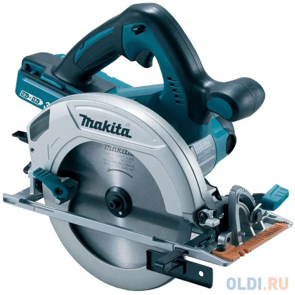 Пила циркулярная makita dhs710z  36в д/2-х акк. 18в li-ion 4800об/м, фотография 1