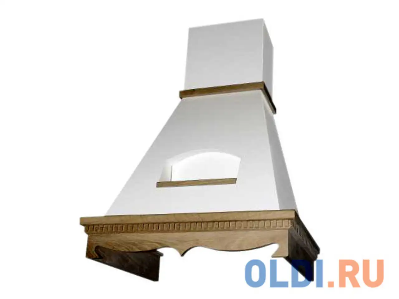 Вытяжка каминная elikor бельведер 60п-650-п3д бежевый/дуб неокрашенный, фотография 1