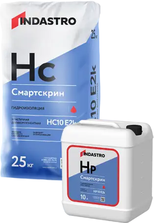 Эластичная гидроизоляция ИНДАСТРО Смартскрин  НС10E2k, 35 кг, фотография 1
