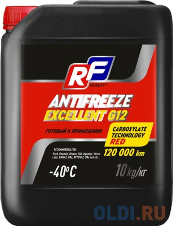 17358n ruseff антифриз antifreeze excellent g12 40 (10кг), фотография 1