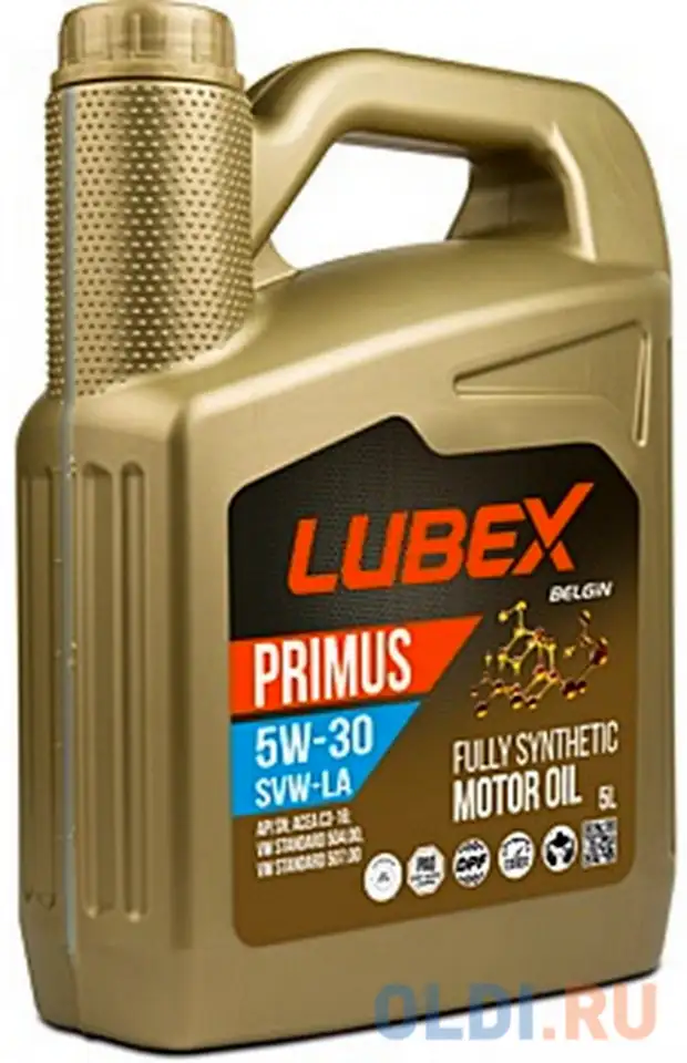 L034-1624-0405 lubex синт-ое мот.масло primus svw-la 5w-30 sn c3 (5л), фотография 1