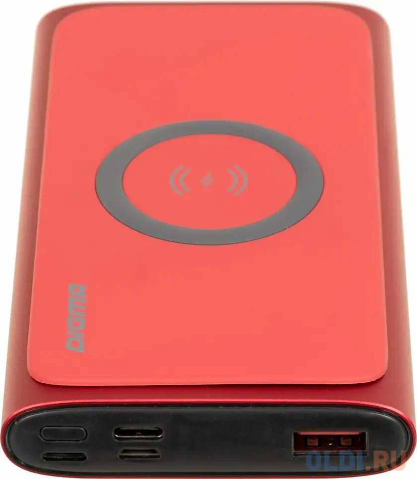 Внешний аккумулятор power bank 10000 мач digma dgpq10g красный dgpq10g22crd, фотография 1