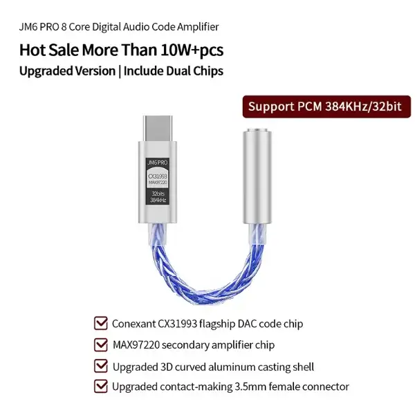 ЦАП Усилитель JCALLY JM6 Pro Type-C на 3,5 мм, фотография 3
