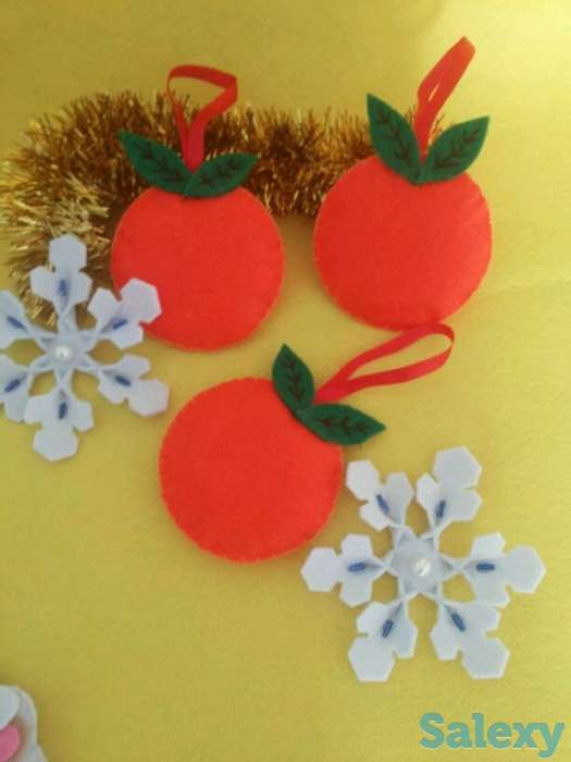 Новогодние игрушки из фетра, фотография 4