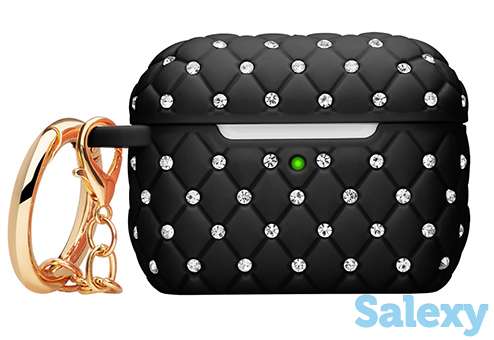 Чехол с карабином deppa crystal для airpods pro (47315). черный, фотография 2