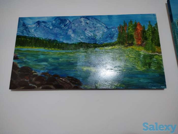 Продам картины авторские(нарисованы  мной)Природа . Материал доска. Размер 28*53 ,Природа Сибири материал доска 28*53,, фотография 2