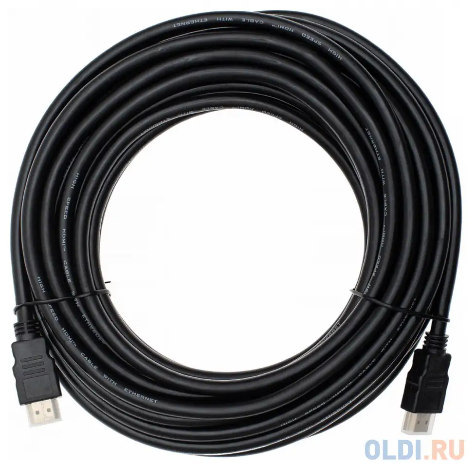 Кабель аудио-видео cactus cs-hdmi.1.4-10 hdmi (m)/hdmi (m) 10м. позолоч.конт. черный, фотография 1