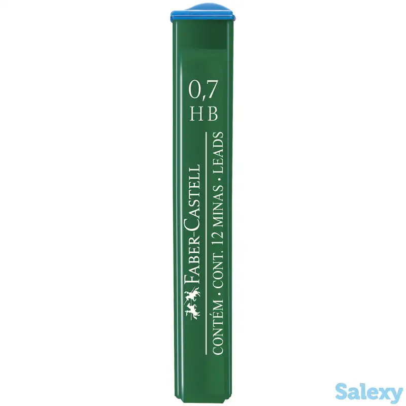 Графитные грифели POLYMER, 0,7мм, твердость НВ, 12шт в тубе Faber-Castell, фотография 1
