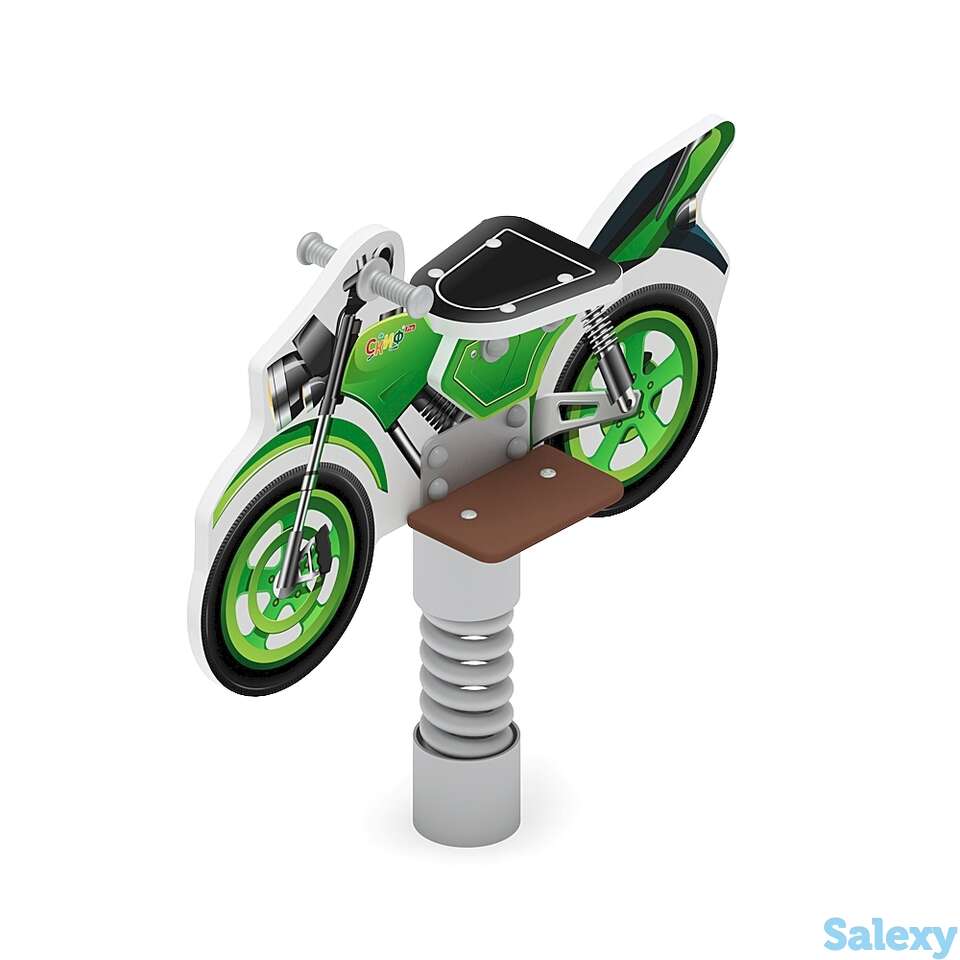 Качалка на пружине мотоцикл (зеленый) ио 22.03.01-01, фотография 1