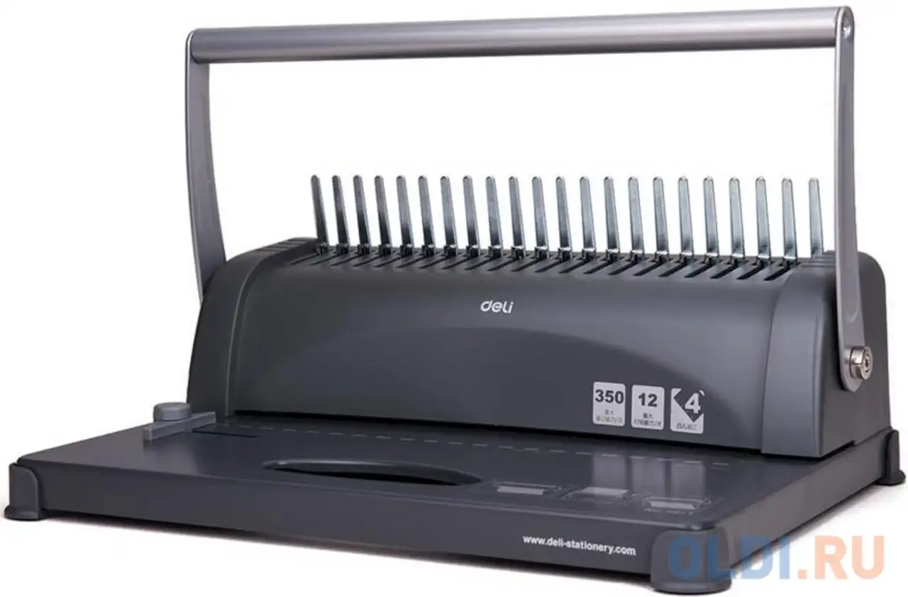Переплетчик deli e3871 a4 перфорирует 12 листов сшивает 350 листов пластиковые, фотография 1