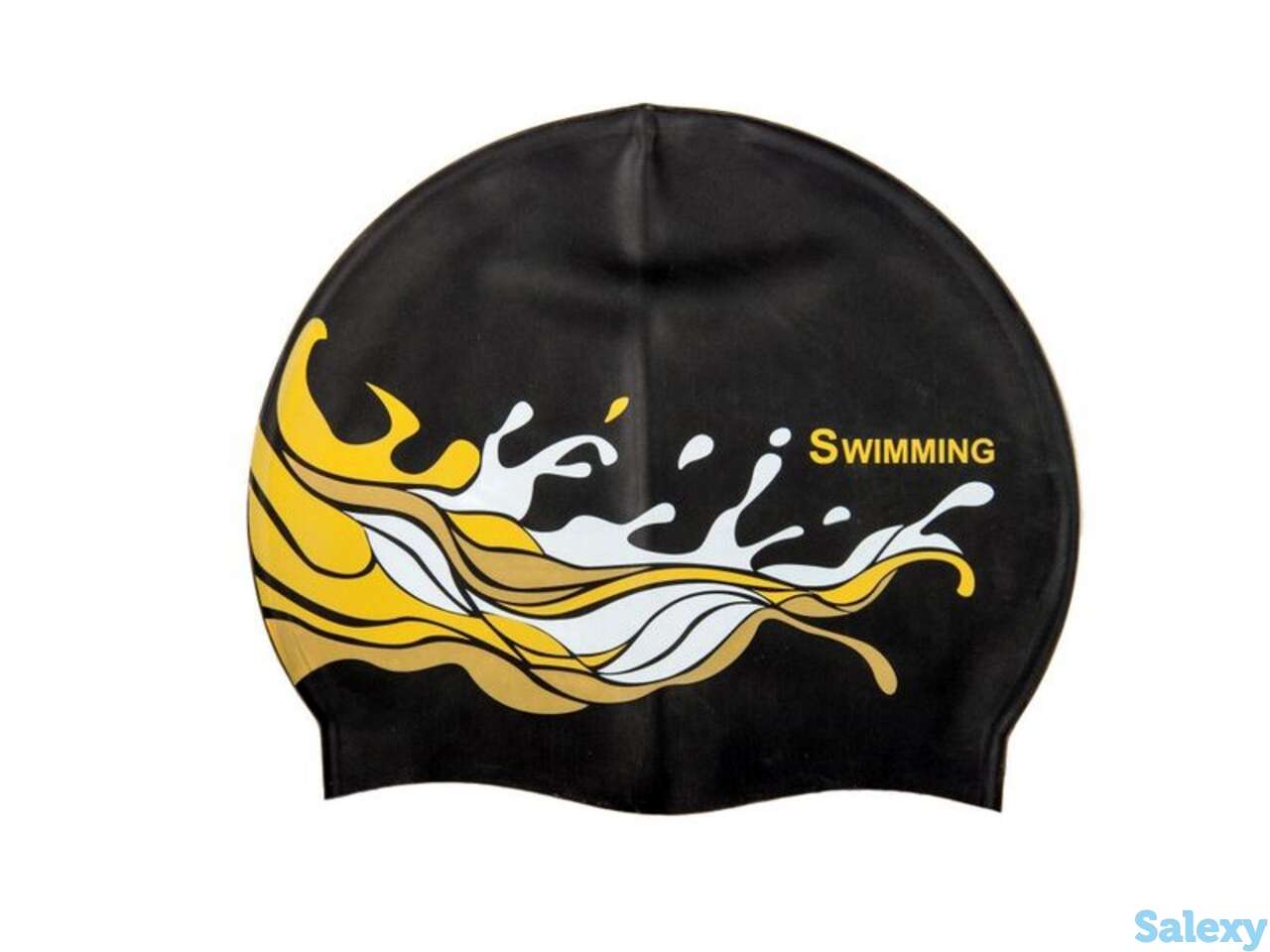 Шапочка для плавания csp4 wave черная saeko, фотография 1