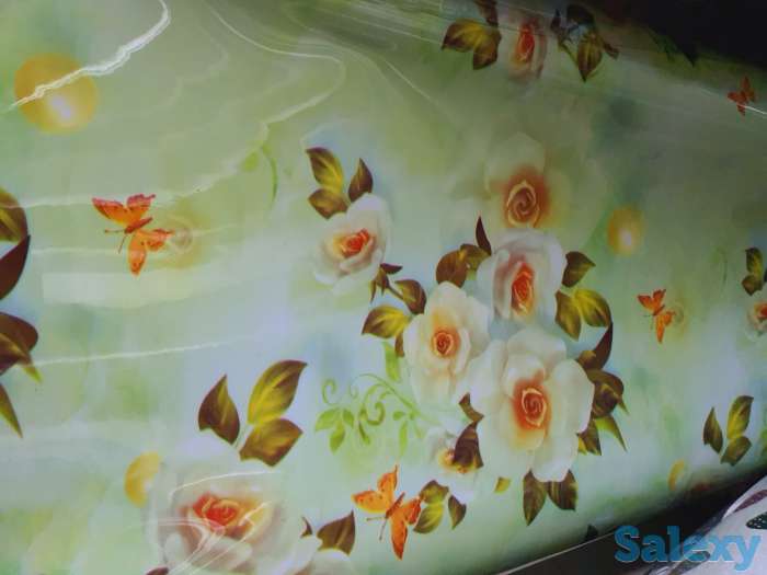Красивая Гелевая плотная клеенка скатерть дастархан, нежные цветы, фотография 1
