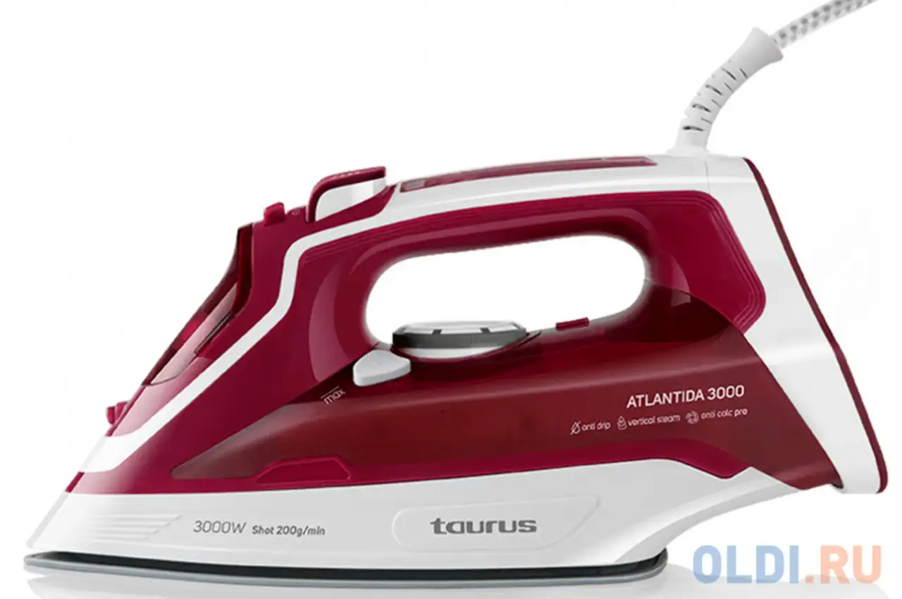 Утюг taurus atlantida 3000 3000вт белый красный, фотография 1