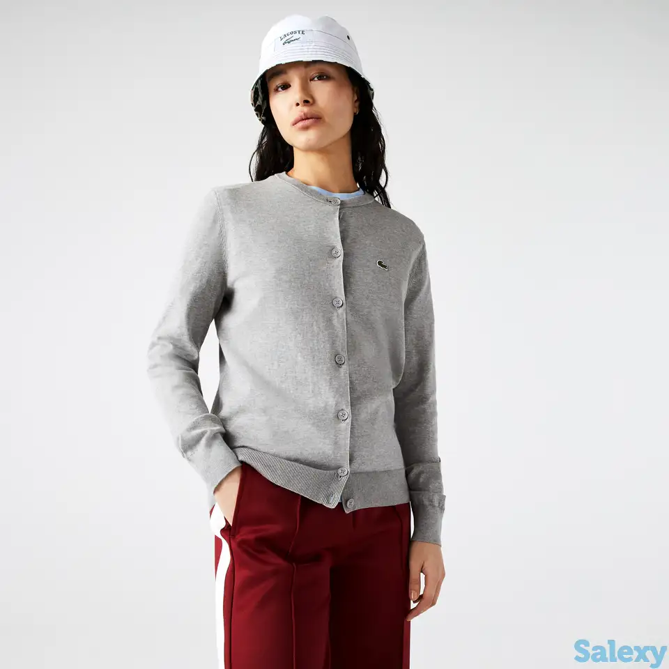 Женский хлопковый кардиган lacoste на пуговицах, фотография 1