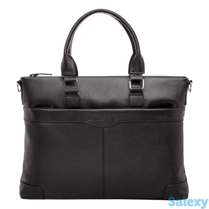 Кожаная деловая сумка для ноутбука gilroy black, фотография 1