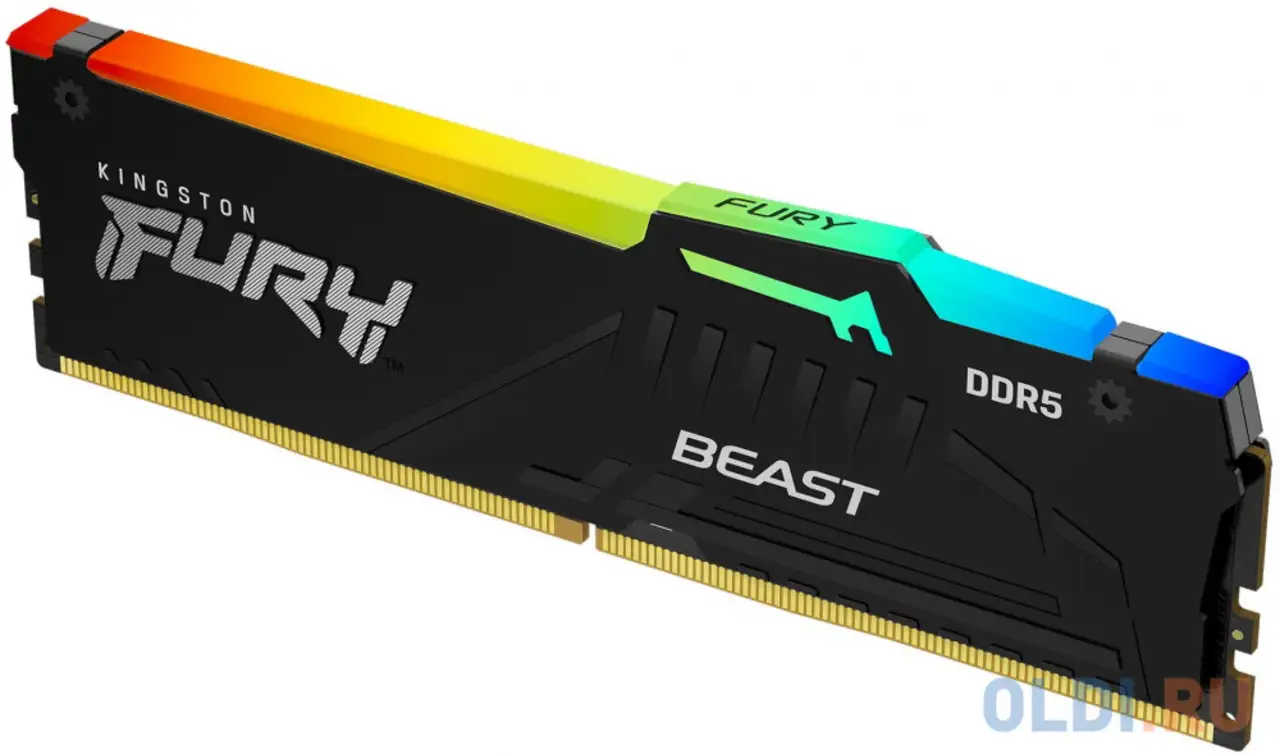 Оперативная память для компьютера kingston fury beast rgb dimm 16gb ddr5, фотография 1
