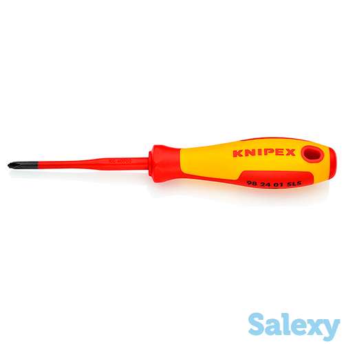 Отвертка для винтов тонкая с шлицем plusminus ph knipex kn-982401sls, фотография 2
