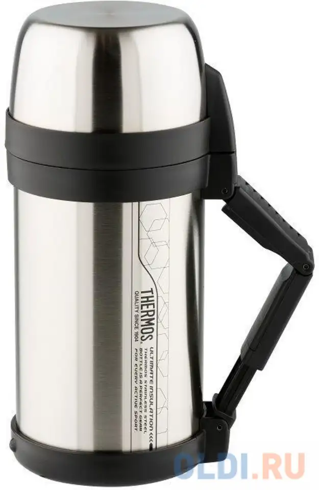 Термос thermos fdh stainless steel vacuum flask 1,65л стальной чёрный, фотография 1