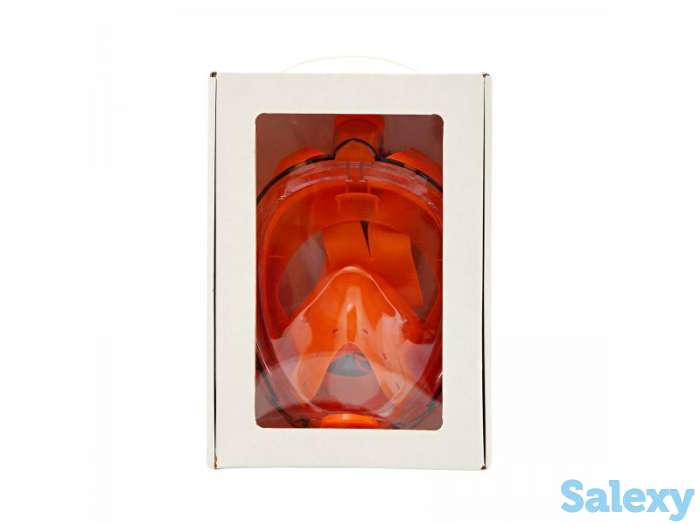 Маска подводная полнолицевая sargan галактика премиум десткая белая/оранжевая, фотография 3