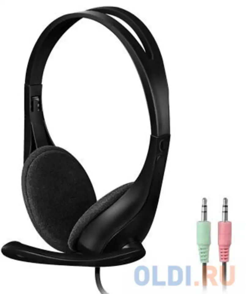 Наушники с микрофоном a4tech hs-9 черный 1.8м накладные оголовье (hs-9 (black)), фотография 1