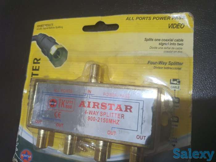 Сплиттер делитель TV сигнала 4 way Разветвитель на 4 выхода, фотография 2