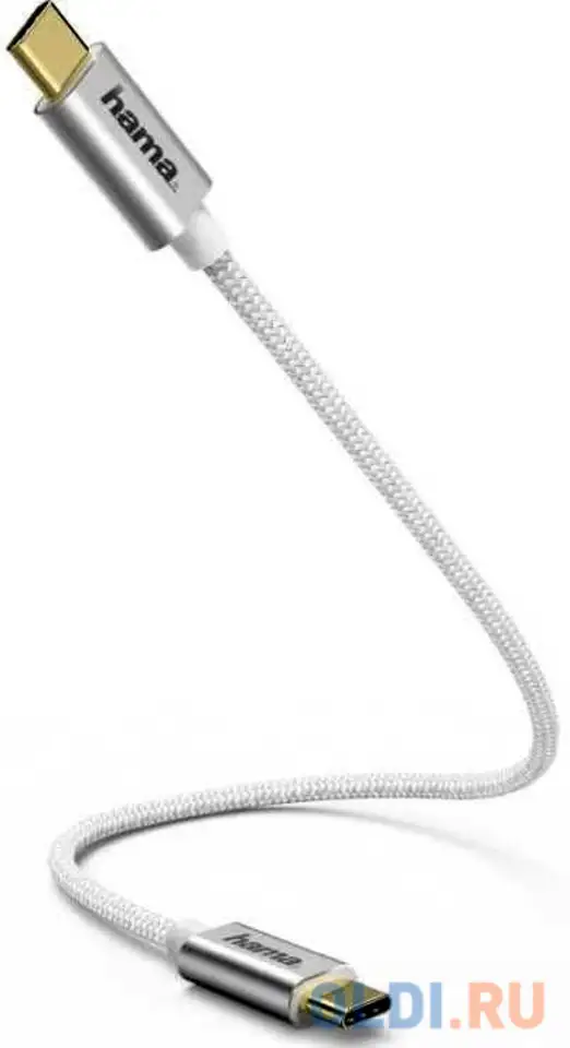 Кабель type-c 0.2м hama 183332 круглый серебристый, фотография 1
