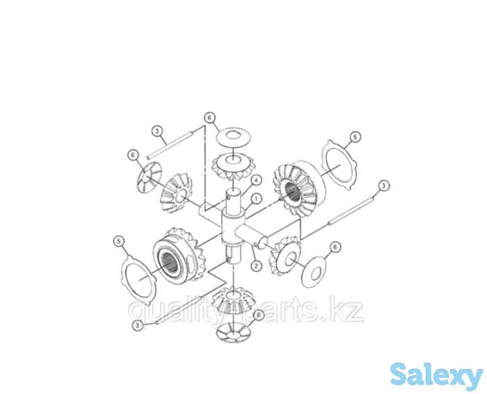 Дифференциал заднего и переднего моста на экскаватор-погрузчик Caterpillar 428 (C, D, E, F), 432 (C, D, E, F) Кат, Cat, фотография 1