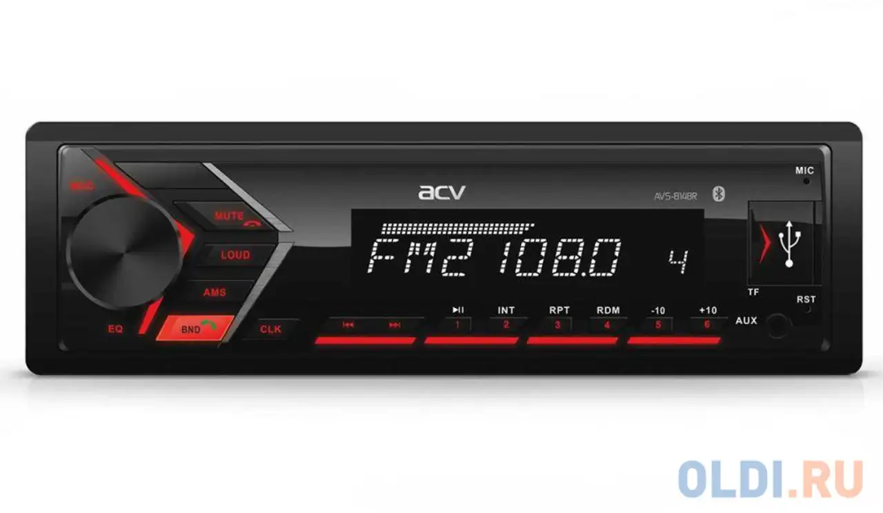Автомагнитола acv avs-814br 1din 4x50вт, фотография 1