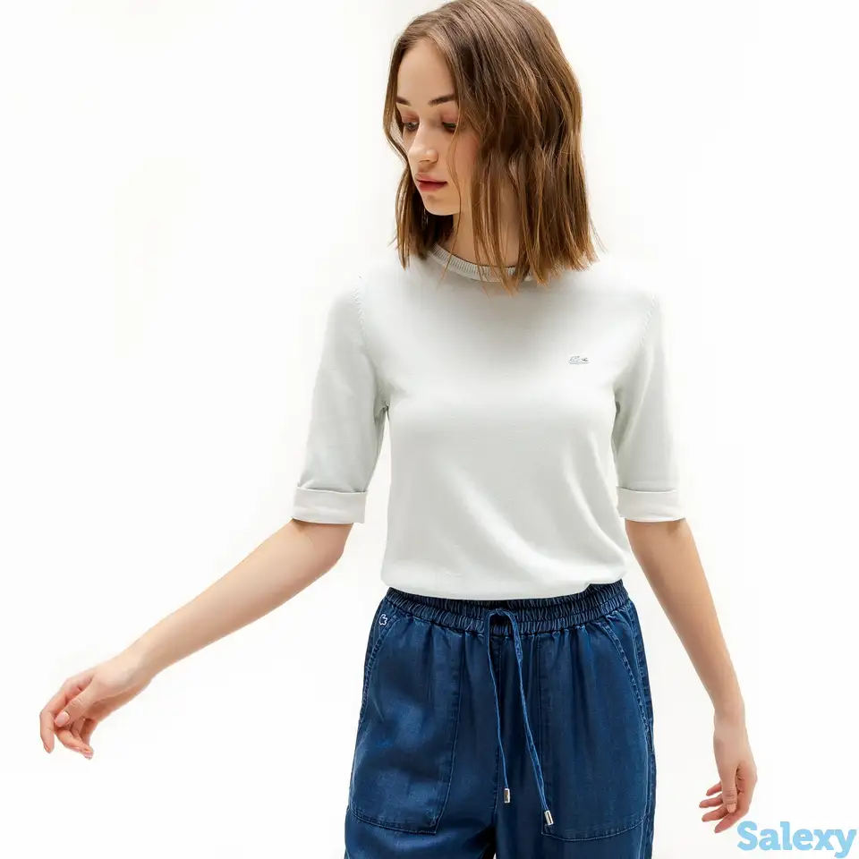 Женский свитер lacoste из смеси хлопка и шёлка, фотография 1